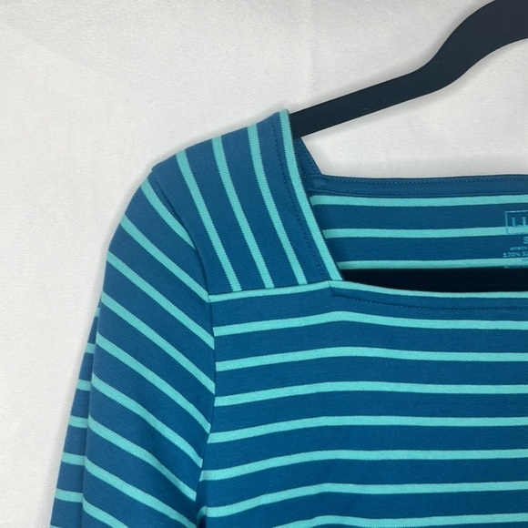 L.L. BEAN STRIPE SQUARE NECK TOP (SIZE S) - Picture 5 of 8